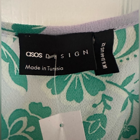 NWT ASOS DESIGN tie front midi tea dress Size 12 - Picture 5 of 7